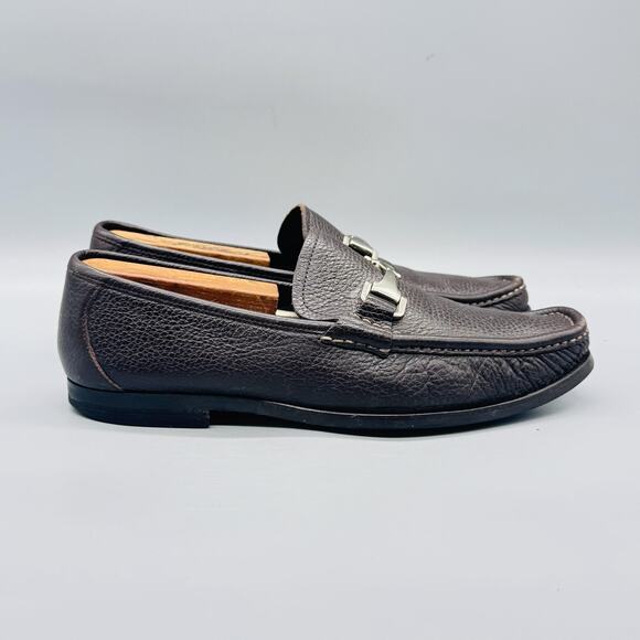 Allen Edmonds Shoes Men 9 Brown Pebbled Leather Firenze Bit Loafer Slip On Dress main image 6